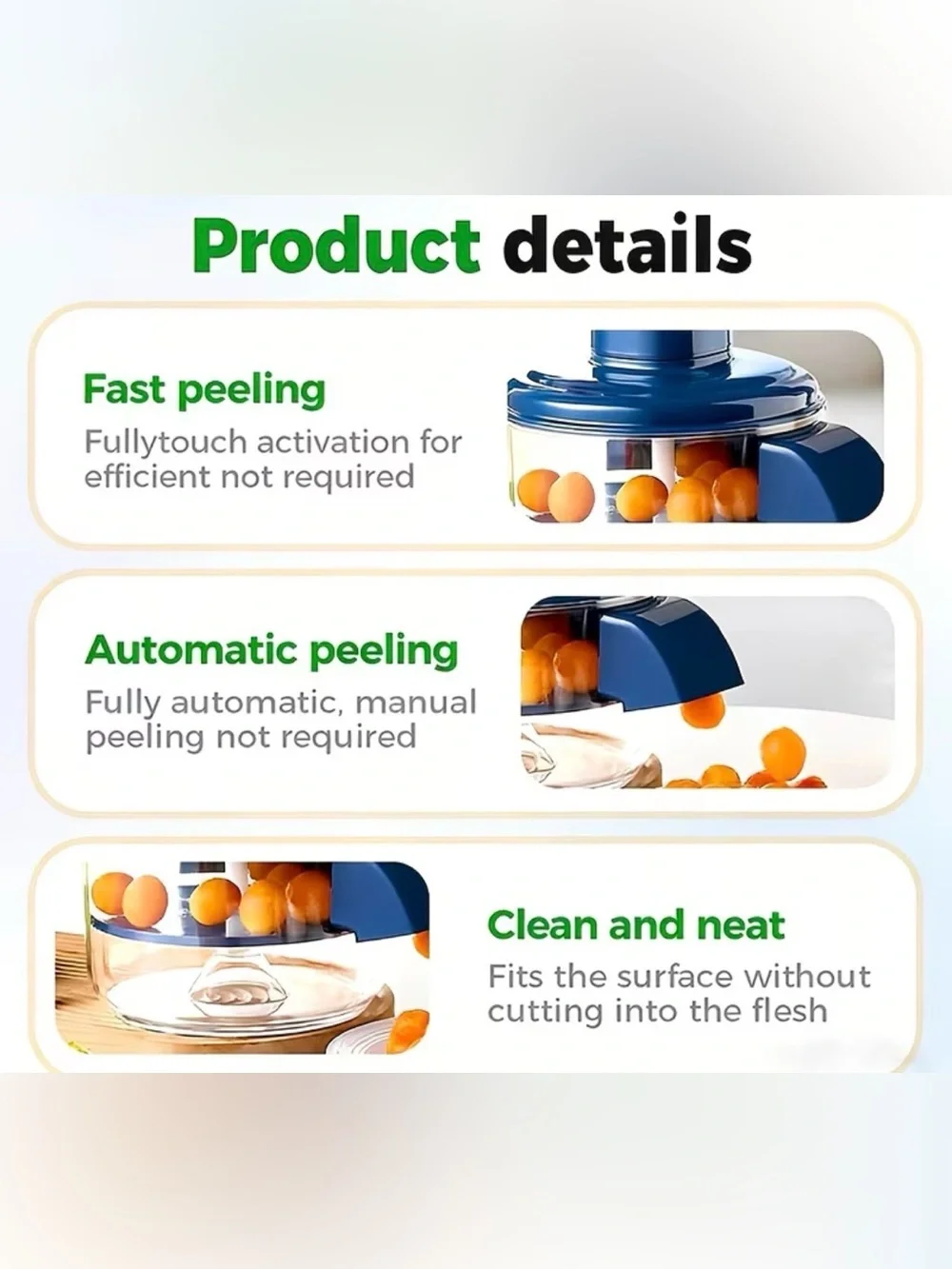 Automatic Electric Grape & Small Fruit Peeler - Blue Kitchen Gadget